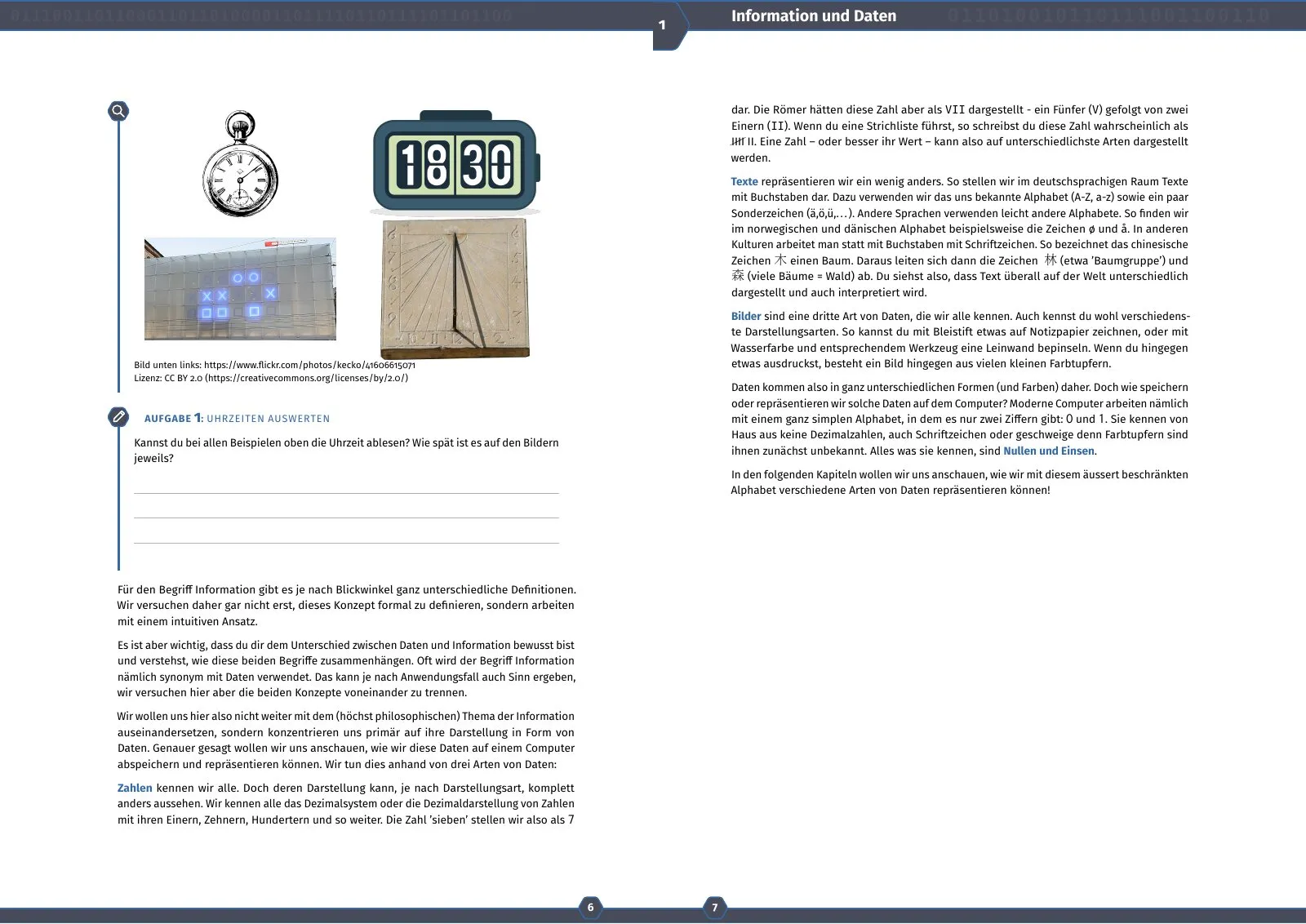 Doppelseite: Kapitel 1 – Information und Daten